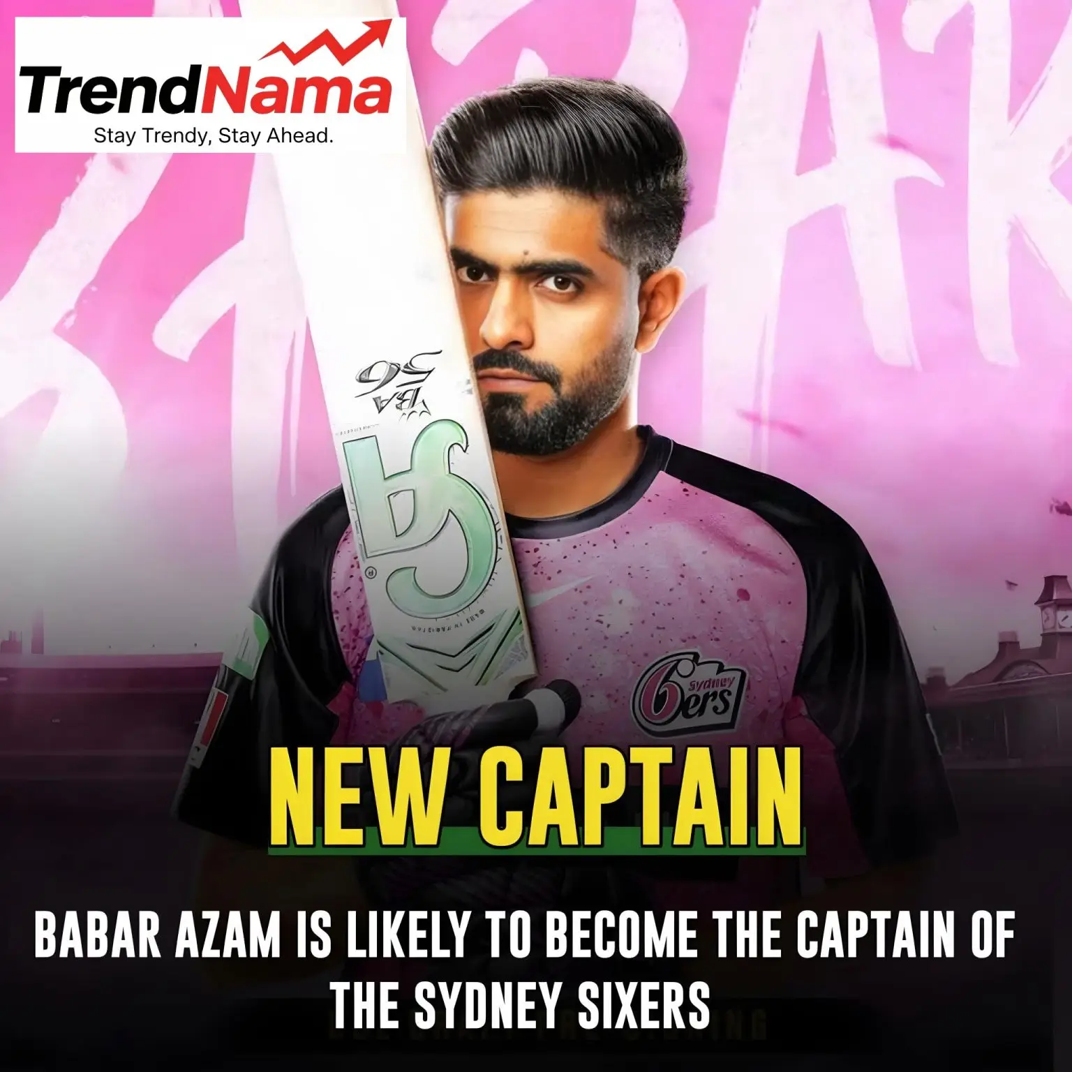 Babar Azam Likely to Become Sydney Sixers Captain After Historic BBL Signing Babar Azam in Sydney Sixers jersey, likely to become captain in BBL 2025-26